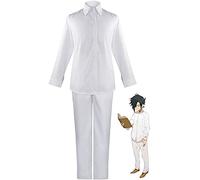 The Promised Neverland Cosplay Costume Full Set, Norman Ray White Outfit White Shirt Pants Uniform for Men