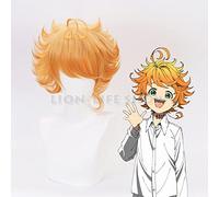The promised Neverland Emma Cosplay Wig Short Blonde Ombre Hair Gradient Curly