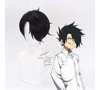 The Promised Neverland Ray Cosplay Wig Black Short Styled Synthetic Hair + Wig Cap black