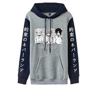The Promised Neverland Sweatshirt Anime Emma Norman Hoodie Color Block Pullover Sweatshirt for Men/Women/Teens