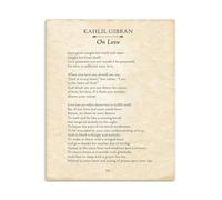 The Prophet on Love - Kahlil Gibran Inspired Wall Art, Elegant Calligraphy Poster, Deeply Romantic Gift for Her or Him, Framed Decor(Unframed,12x18inch(30x45cm))