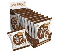 The Protein Ball Co Choc Chip Muffin Protein Balls - High Fibre Snacks - Gluten-Free, No Added Sugar - Healthy Energy Balls, Box of 10 bags
