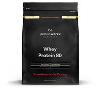 THE PROTEIN WORKS Whey Protein Powder, Whey 80 Concentrate Protein Shake, Strawberries and Cream, 2 kg