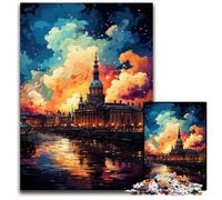 The Psychedelic Christiansborg Palace 1000 Pieces Puzzle Gifts Difficult Puzzles for Adults Perfect for Birthday Christmas 1000 PCS(75x50cm)