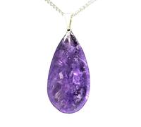 The Psychic Tree Amethyst Teardrop Pendant with Chain
