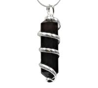 The Psychic Tree Black Obsidian Point with Silver Spiral Pendant & Chain