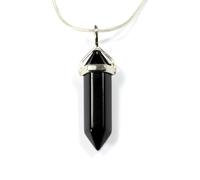 The Psychic Tree Black Onyx Crystal Point Pendant With Chain