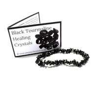 The Psychic Tree Black Tourmaline Stone Chip Bracelet Bracelet With Guide & Bag