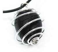 The Psychic Tree Black Tourmaline Wire Wrapped Necklace Snake Chain