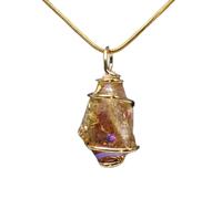 The Psychic Tree Citrine Aura Point with Gold Spiral Pendant & Chain