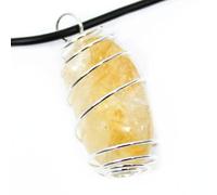 The Psychic Tree Citrine Wire Wrapped Necklace Snake Chain