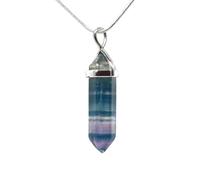 The Psychic Tree Fluorite Crystal Point Pendant With Chain