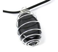 The Psychic Tree Hematite Wire Wrapped Necklace Braided Cord (60cm)