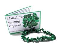 The Psychic Tree Malachite Stone Chip Bracelet Bracelet With Guide & Bag