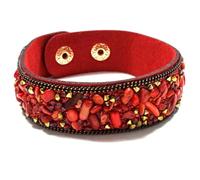 The Psychic Tree Red Jasper Stone Chip Wrap Bracelet