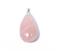 The Psychic Tree Rose Quartz Teardrop Pendant with Silver Chain