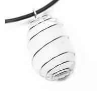 The Psychic Tree Selenite Wire Wrapped Necklace Braided Cord (60cm)