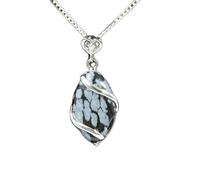 The Psychic Tree Snowflake Obsidian Heart & Oval Pendant With Chain
