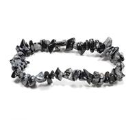 The Psychic Tree Snowflake Obsidian Stone Chip Bracelet