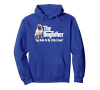 The Pug Dogfather Pullover Hoodie, Adult Unisex, Royal Blue, XX-Large