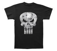The Punisher Men's Distressed Logo T-Shirt in Black | Size: Large The Punisher Black L