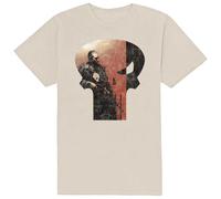 The Punisher Men's Outline Cotton T-Shirt in Natural | Size: 2XL The Punisher Natural 2XL