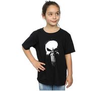 (12-13 Years, Black) Marvel Girls The Punisher Spray Skull Cotton T-Shirt