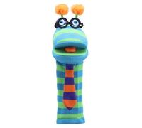 The Puppet Company Dylan Sockette - Colourful, Eco-Friendly Hand Puppet Toy with Glasses, Stripy Tie & Antennae - Fun & Interactive Companion for Imaginative Play - Made from Recycled Materials - 38cm