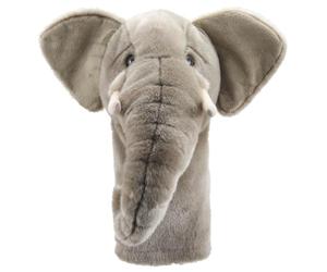 The Puppet Company Elephant Hand Puppet - Plush Safari Toy with Movable Mouth, Large Trunk, Big Ears Unisex Cuddly Grey Animal for Imaginative Play - 35cm