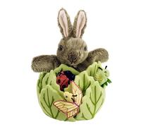 The Puppet Company - Hide Away Puppets - Rabbit in A Lettuce with 3 Mini Beasts Hand Puppet, Assorted Colours, 33 centimeters