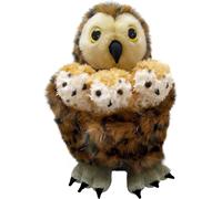 The Puppet Company - Hide Away Puppets - Tawny Owl with 3 Babies Hand Puppet