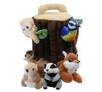 The Puppet Company Hideaway Tree House - Soft Plush Finger Puppets for Toddlers and Babies - Interactive Toy Set for Storytelling, Learning, Imagination, Roleplay and Fun Games
