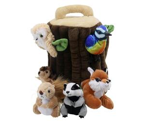 The Puppet Company Hideaway Tree House - Soft Plush Finger Puppets for Toddlers and Babies - Interactive Toy Set for Storytelling, Learning, Imagination, Roleplay and Fun Games