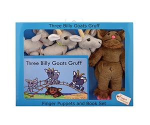 The Puppet Company - Traditional Story Sets - Three Billy Goats Gruff & Troll Finger Puppet Set