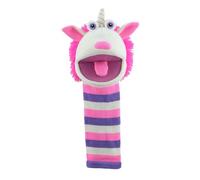 The Puppet Company Twinkle ECO Sockette Hand Puppet - Eco-Friendly Unicorn Puppet with Sparkly Horn & Striped Design - Interactive Magical Toy for Kids & Adults - 38cm
