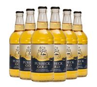 The Purbeck Cider Company - Purbeck Gold Cider | 6 x 500ml Glass Bottles | Dorset English Craft Cider | 4.8% ABV | Medium Sweet Soft Sparkling | Toffee Apple & Caramel Notes | Gluten Free Vegan