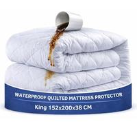 The Pure Thread 100% Waterproof Mattress Protector King Size - 34cm Extra Deep Fitted Cover, Noiseless Breathable Quilted Mattress Cover, Hypoallergenic King Size Mattress Protector (152×200cm)
