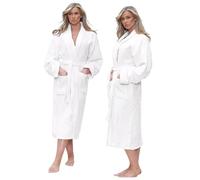 The Pure Thread Terry Bathrobe Dressing Gown for Men & Women, Large Size Soft Cotton Towel Robe, Cosy Spa Shawl Style Robe with Pockets Dressing Gowns for Unisex, Perfect for Shower, Hotel Quality UK