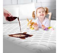 The Pure Thread Waterproof Quilted Mattress Protector Extra Deep Double Size - Mattress Protector Fitted Cover - 100% Microfiber Hypoallergenic & Super Soft Bed Cover Guard (137x200cm)