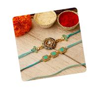The Purple Tree Designer Rakhi Set For Bhai with Roli chawal and card, Handmade Rakhi for Brother, Rakshabandhan Gift for bhai, Best rakhi for bhaiya, One Size, Metal, No Gemstone
