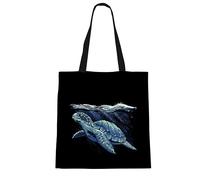 The Purple Tree Ocean Theme Tote Bags For Women, Ecofriendly Cotton Tote Bags, Womens Tote Bag, Eco Friendly Tote Bag, Underwater Turtle Tote Bag, Gifts For Women, Blue Turtle, S, Tote Bag