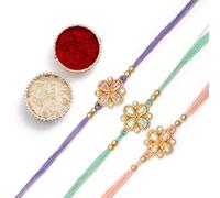 The Purple Tree Rakhis For Brother, Rakhis for bhai, Rakshabandhan Gift, Rakhi Gift, Best Rakhi For Brothers, One Size, Cotton, Cubic Zirconia