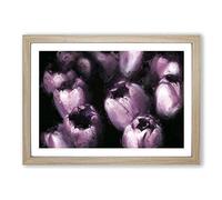 The Purple Tulips in Abstract Framed Print | A2 Oak Framed Wall Art | Ready to Hang | Abstract Fantasy Picture | Living Room Bedroom Lounge Office