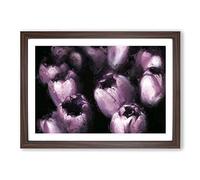 The Purple Tulips in Abstract Framed Print | A2 Walnut Framed Wall Art | Ready to Hang | Abstract Fantasy Picture | Living Room Bedroom Lounge Office
