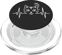 The Purr-fect Heartbeat Devoted Cat Parent Life Kitty PopSockets PopGrip for MagSafe