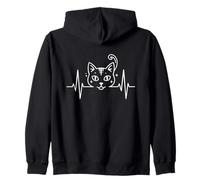 The Purr-fect Heartbeat Devoted Cat Parent Life Kitty Zip Hoodie