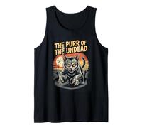 The Purr of The Undead Zombie Cat Halloween Horror Tank Top