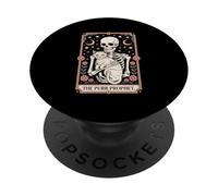 The Purr Prophet Mystic Cat Tarot Skeleton Moon PopSockets Adhesive PopGrip