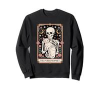 The Purr Prophet Mystic Cat Tarot Skeleton Moon Sweatshirt