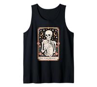 The Purr Prophet Mystic Cat Tarot Skeleton Moon Tank Top